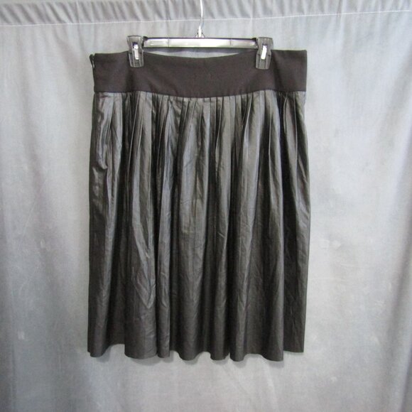 Melissa McCarthy Seven 7 Black Skirt Plus Size 1X Coated Raw Hem Side Zip Womens - Picture 4 of 9